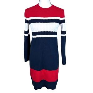 Tommy Hilfiger Sweater Stripe Long Sleeve Dress